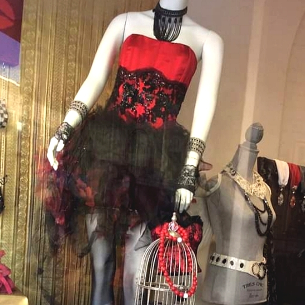 Corseted Gothic Ballerina dress, 🇨🇦 Rodney Philpott silk & organza- Siz M- NWT